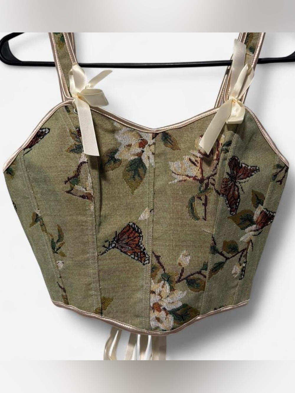 Butterfly Floral Tapestry Corset Tank Top S